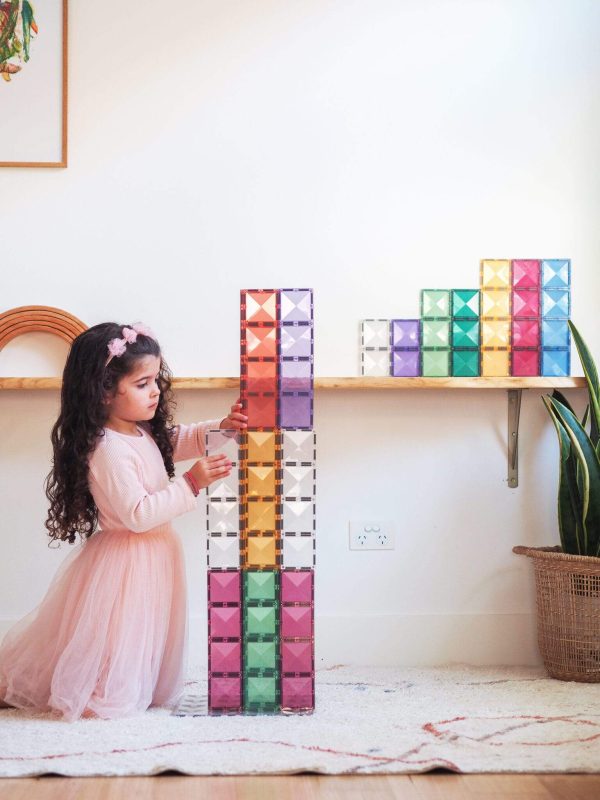P4254699-1-scaled-1.jpg Set de constructie magnetic, Connetix, Pastel Rectangle Pack 24 pc