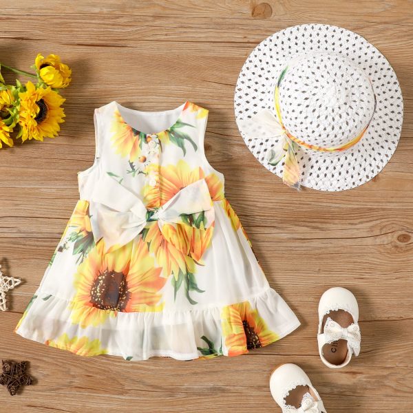 Rochita Fetite Cu Palarie Sunflower - 6-9 luni