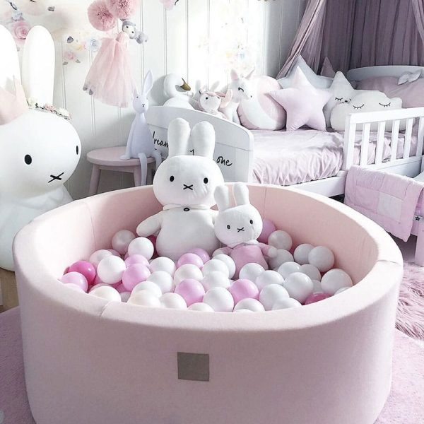 Meowbaby ? Piscina rotunda cu 200 mingi pentru copii ? Light Pink