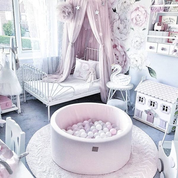 Meowbaby ? Piscina rotunda cu 200 mingi pentru copii ? Light Pink