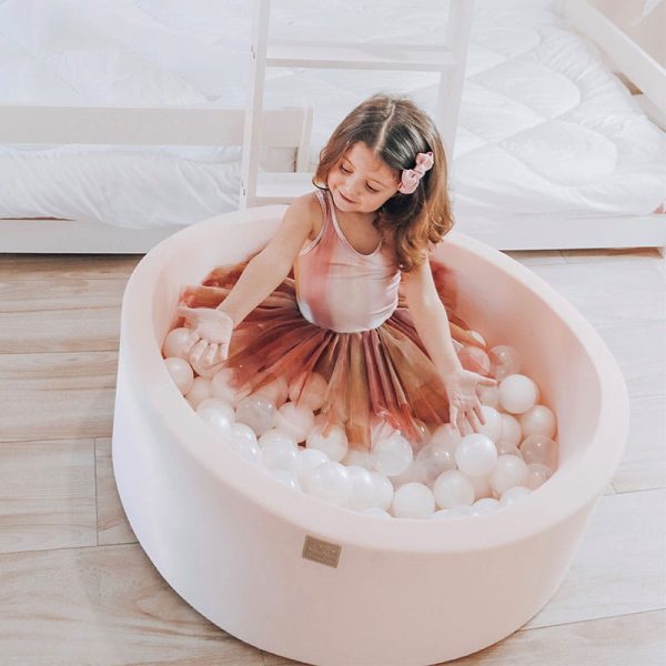 Meowbaby ? Piscina rotunda cu 200 mingi pentru copii ? Light Pink