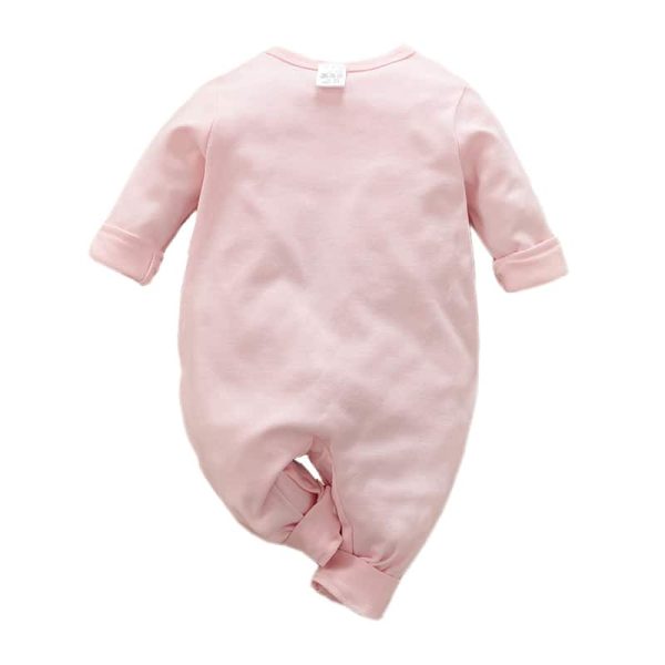 Salopeta Copii Bumbac Roz Meow - 9-12 luni