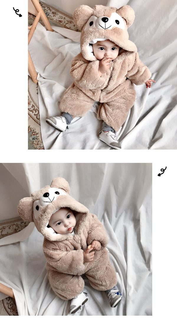 Salopeta Unisex Pufoasa bej - 2-3 ani