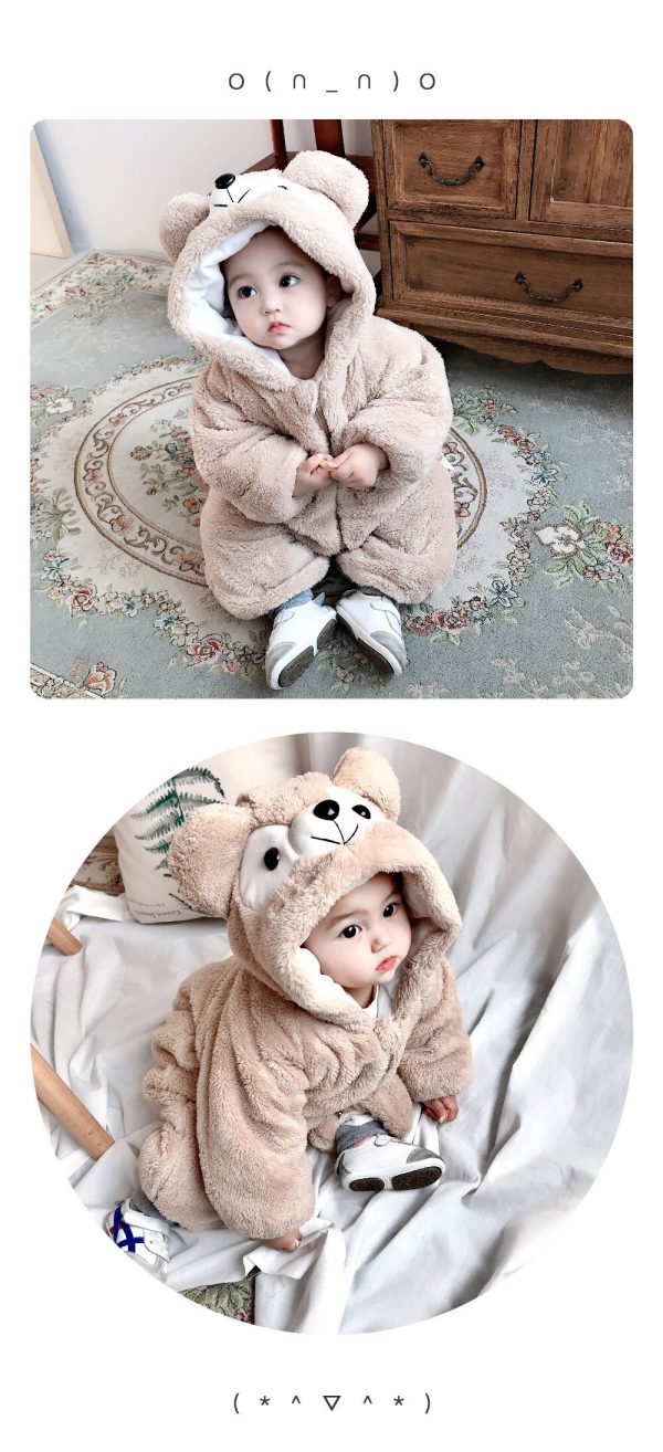 Salopeta Unisex Pufoasa bej - 2-3 ani