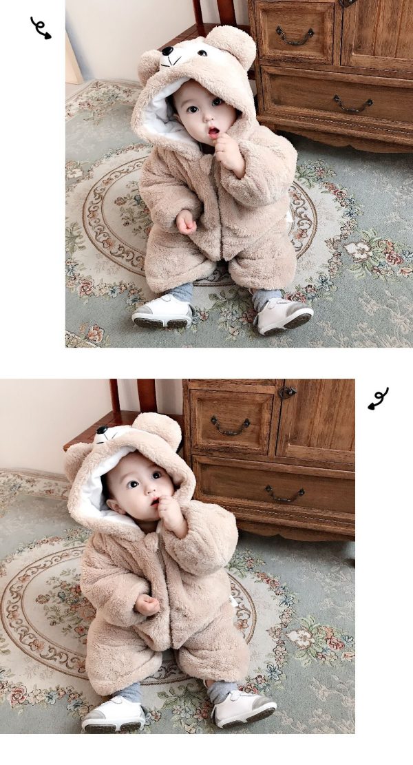 Salopeta Unisex Pufoasa bej - 2-3 ani