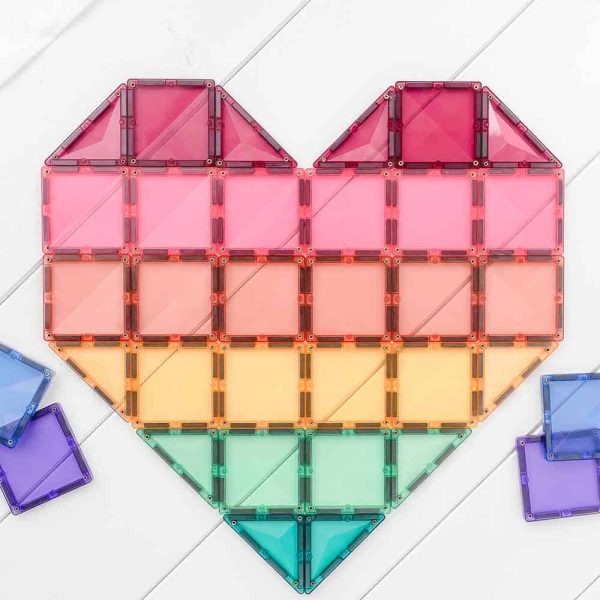 Set de constructie magnetic, Connetix Magnetic Tiles, Pastel Creative Pack 120 piese