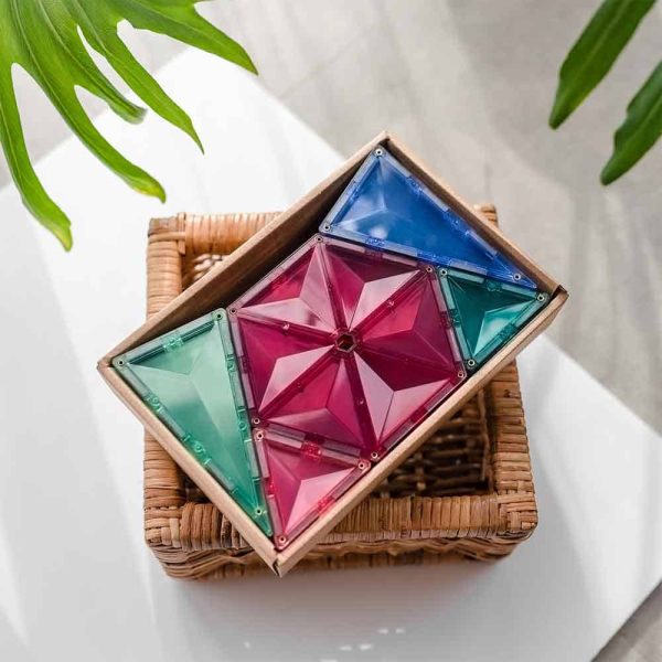 Set de constructie magnetic, piese geometrice, Connetix Magnetic Tiles, Pastel Geometry Pack 40 piese