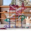 Set de constructie magnetic cu circuite cu bile, Connetix Magnetic Tiles, Pastel Ball Run 106 piese