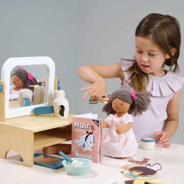 Masuta cosmetica, din lemn premium - Hair Salon - Tender Leaf Toys