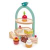 Stand pentru prajituri - Mini Chef Birdie Afternoon Tea - 9 piese - Tender Leaf Toys
