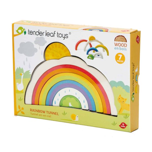 Tender Leaf Toys - Tunelul curcubeu din lemn - Rainbow Tunnel - TL8339