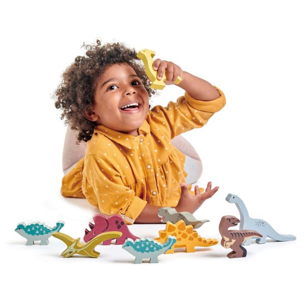 Tender Leaf Toys - Dinozauri pe raft din lemn - Dinosaurs - TL8477