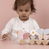 Trenulet din lemn pentru stivuire - Flowers & Butterflies - Little Dutch