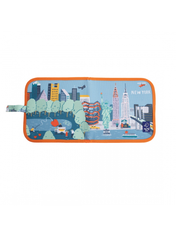 Carte reutilizabila pentru copii, desen/colorat - Colectia "Cities of Wonder" - New York
