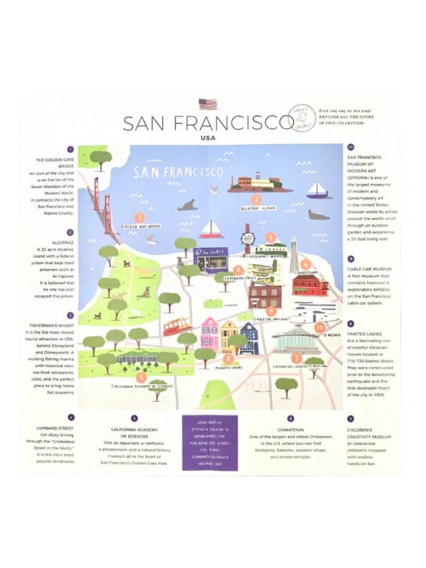 Carte reutilizabila pentru copii, desen/colorat - Colectia "Cities of Wonder" - San Francisco