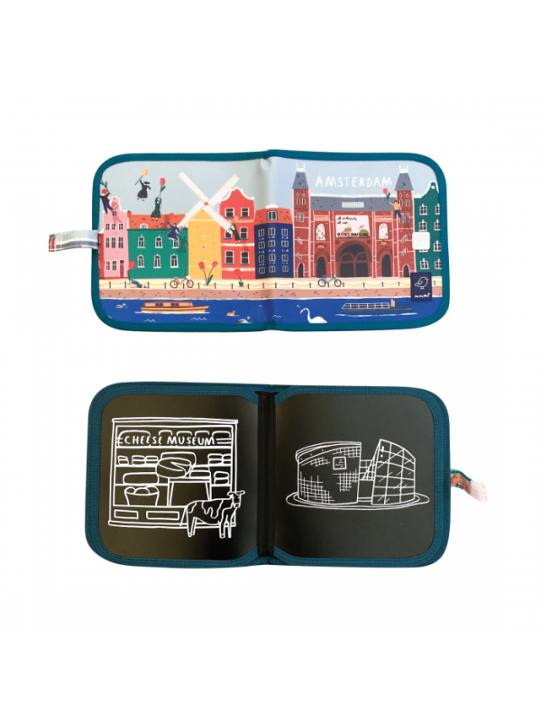 Carte reutilizabila pentru copii, desen- colorat - Colectia 'Cities of Wonder' - Amsterdam