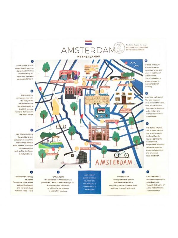 Carte reutilizabila pentru copii, desen- colorat - Colectia 'Cities of Wonder' - Amsterdam