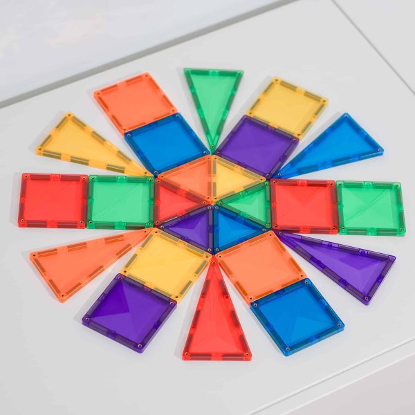 dsc_2305.jpg Set de constructie magnetic, Connetix Magnetic Tiles, Rainbow Mini Pack 24 piese