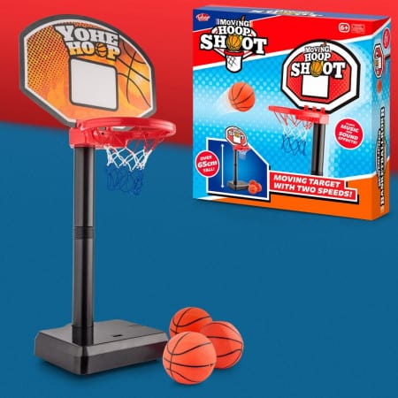 Moving hoop shoot game