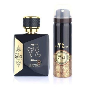set-ard-al-zaafaran-oud-24-hours-apa-de-parfum-100ml-si-deodorant-spray-50ml-180-4885.jpg Set Oud 24 Hours, apa de parfum 100 ml + deodorant 50 ml, unisex - inspirat din Black Orchid by Tom Ford