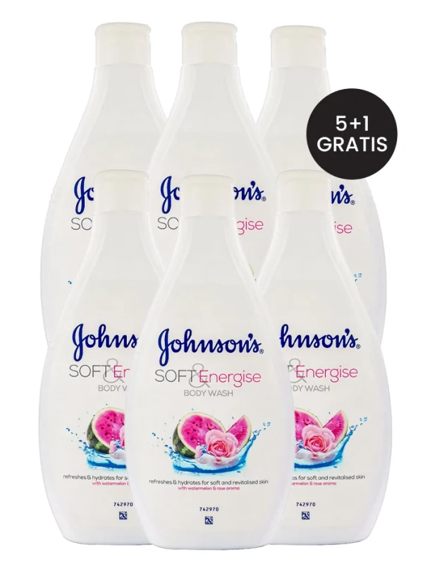 PROMO 5+1 GRATIS Johnson's Gel de dus 400 ml Soft&Energise Watermelon Rose