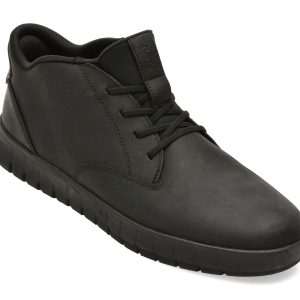 Ghete GEOX negre, U56MAB, din piele naturala