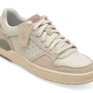 Pantofi sport CLARKS bej, COURTLITE 2 LO, din piele naturala