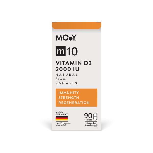 m10 Natural Vitamin D3 2000 IU from lanolin, 90 tablete, 45 g, Molecules of Youth, natural - Default