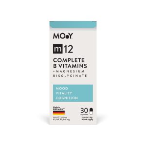 1.Pozaprodus_m12_cd7719b5-03fe-49ab-a508-f06b78adceea_1200x1200.jpg m12 Complete B Vitamins + Magnesium Bisglycinate, 30 capsule, 19,83 g, Molecules of Youth, natural - Default