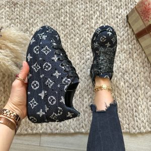 Adidasi dama casual negri  cu imprimeu  1027 N11-2