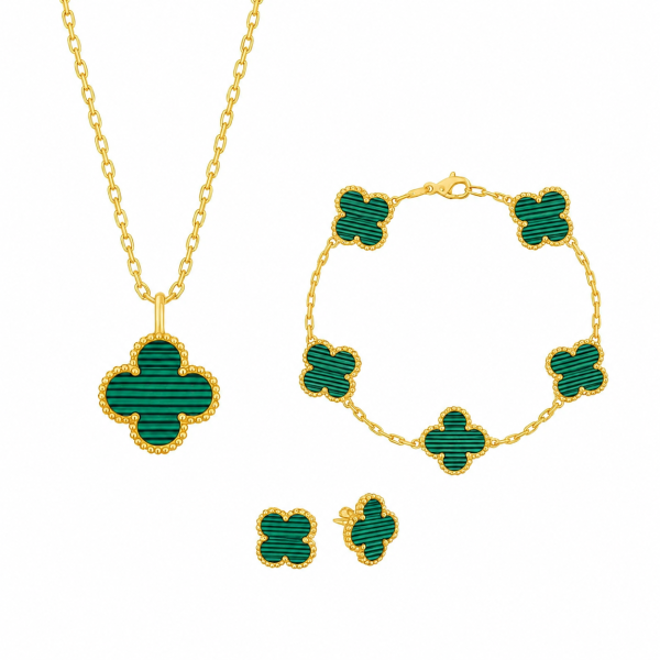 131d0a03-b8eb-45b3-9a7d-49ed19f47c8b.png Set Bijuterii Colier,Bratara si Cercei Van Luxy Green Gold