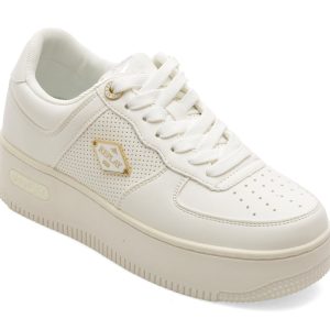 Pantofi sport REPLAY albi, WZ5O45S, din piele ecologica