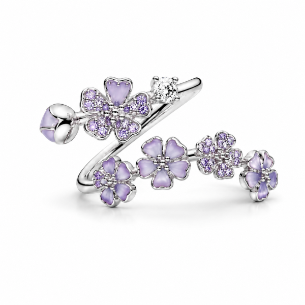 1758ef96-3fb7-4a36-aa9e-6a7b31515d29.png Inel Purple Flowers cu Argint Reglabil