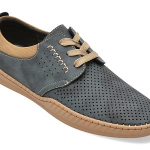 Pantofi BITE THE BULLET bleumarin, H696, din piele naturala