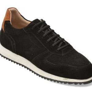 Pantofi sport OTTER negri, G200, din piele intoarsa
