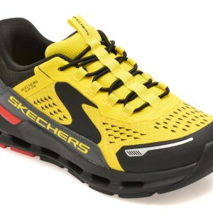 Pantofi sport SKECHERS galbeni, GLIDE-STEP PLUS, din material textil