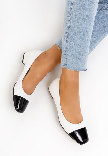 Pantofi cu toc mic Erias albi