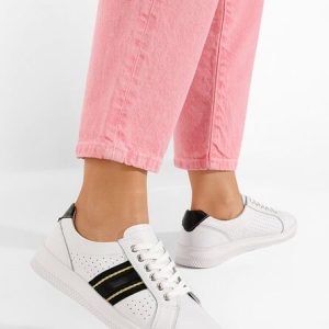 Pantofi casual dama piele Trieste V4 albi