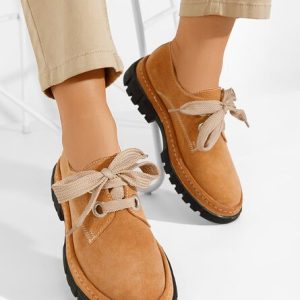 Pantofi casual dama piele Dasha V4 camel