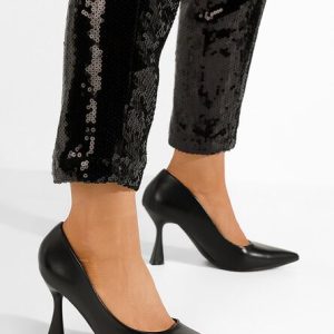 Pantofi cu toc subtire Zarla V2 negri