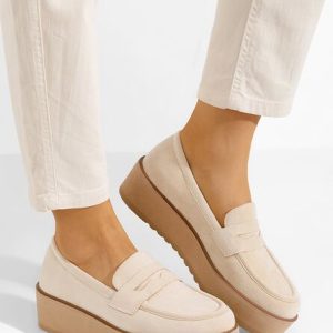 Mocasini cu platforma Leondra V4 bej