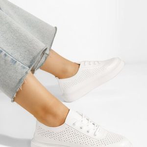 Pantofi casual dama Cynthei albi