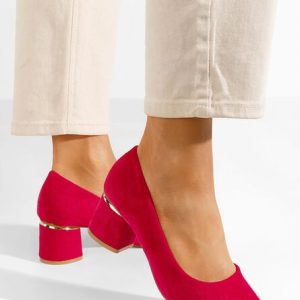 Pantofi cu toc gros Cabrilia fucsia
