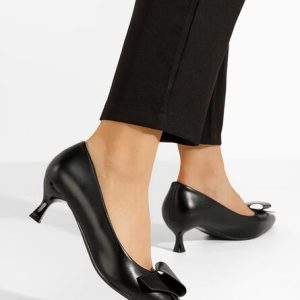 Pantofi stiletto cu toc mic Petta negri