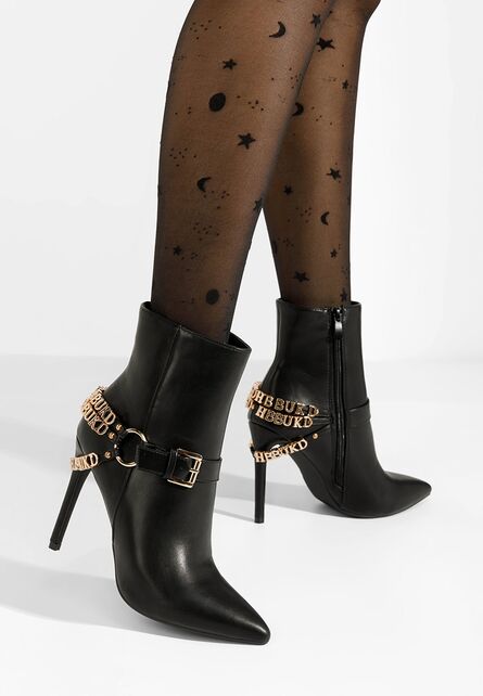 Botine stiletto Verena negre