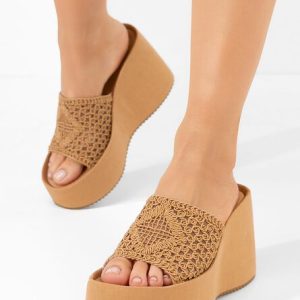 Papuci cu platformă Kimbra kaki