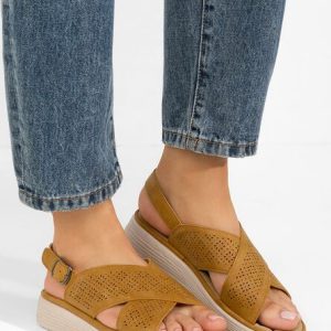 Sandale cu talpa groasa Fanya camel