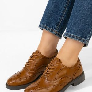 Pantofi dama brogue Valira camel