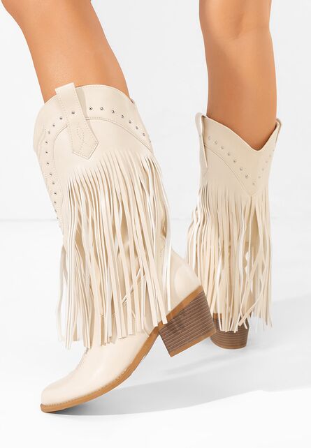 Cizme cowboy dama Giselia bej