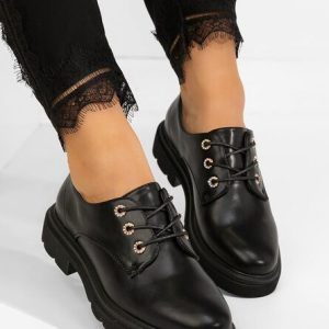 Pantofi casual dama Cliford negri
